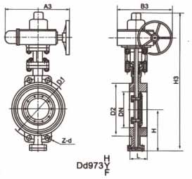 D973F多層次金屬對夾式硬密封蝶閥